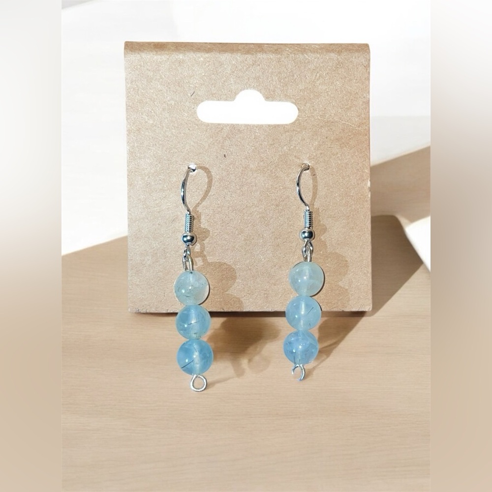Prehnite Crystal Earrings Hand Crafted